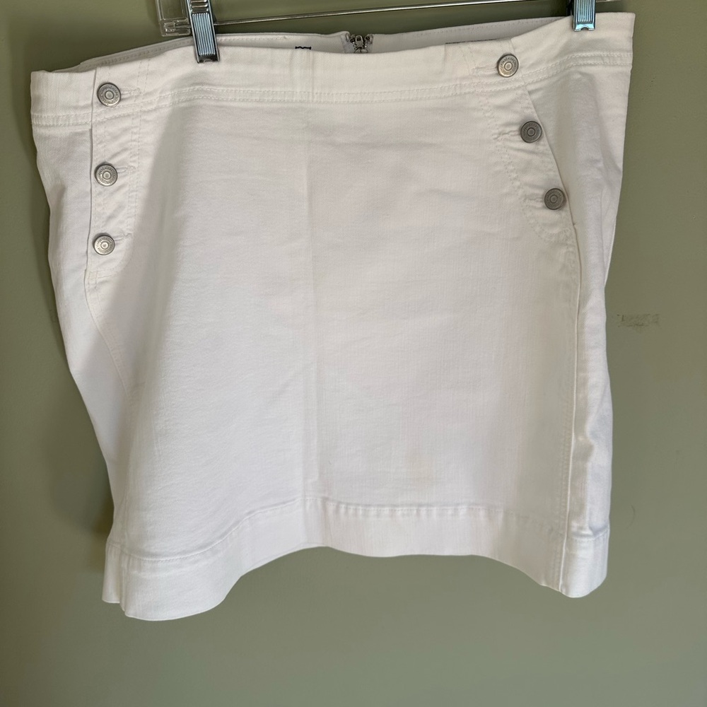 Woman’s White Denim Nautical Knee Length Skirt Spring Cotton 16 Vineyard Vines
